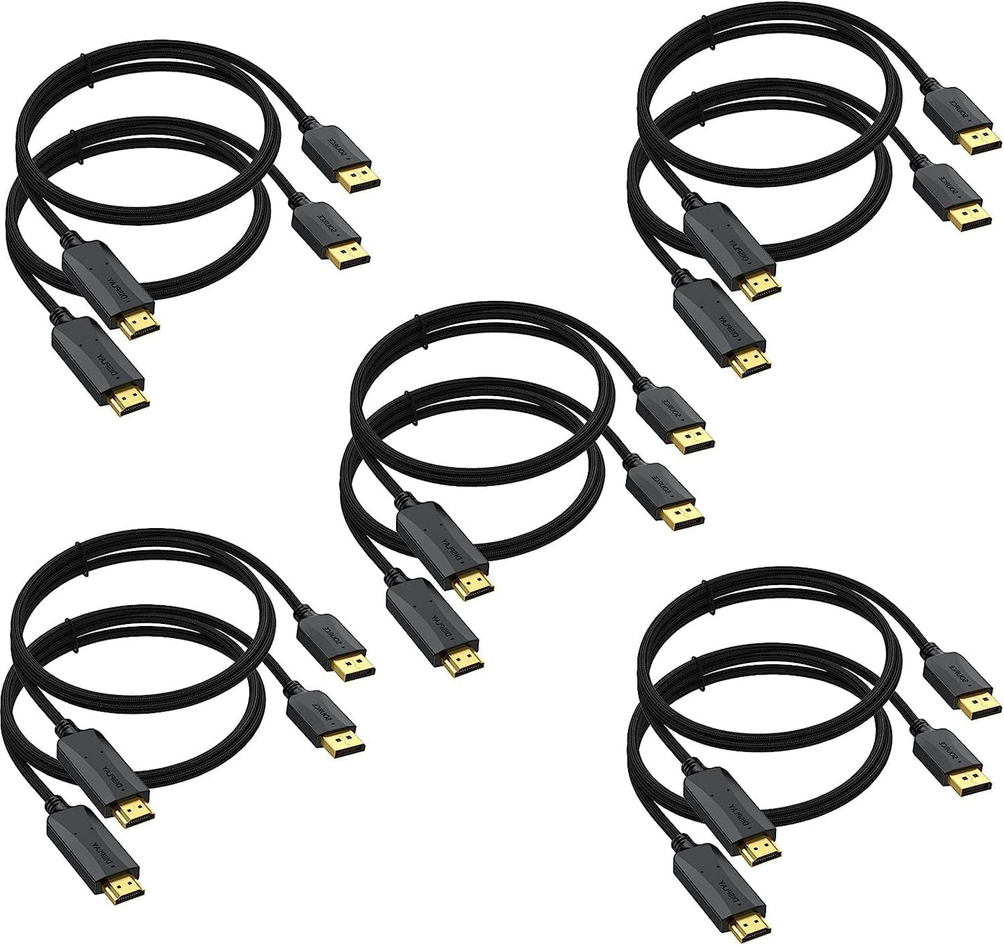 DisplayPort to HDMI Cable 10-Pack for 4K UHD Video and Audio