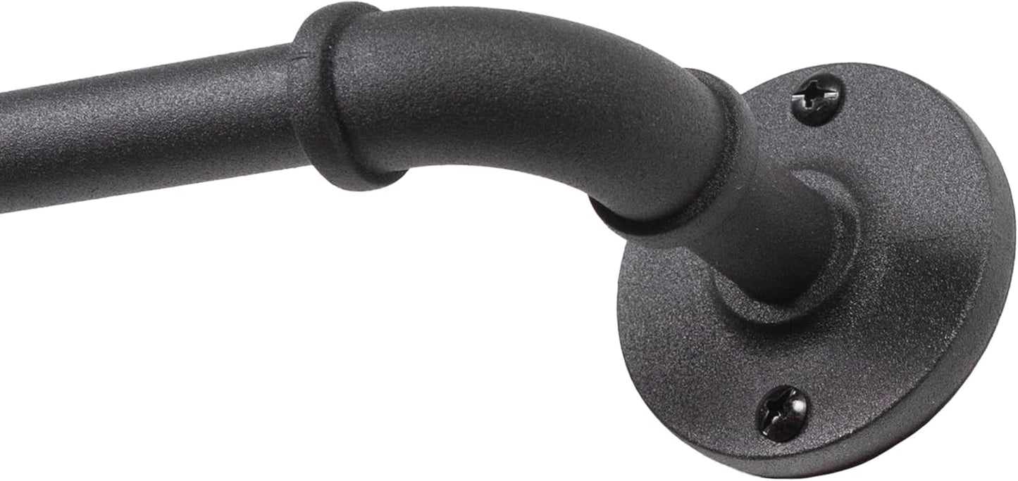 Kenney Adler Adjustable Black Curtain Rod