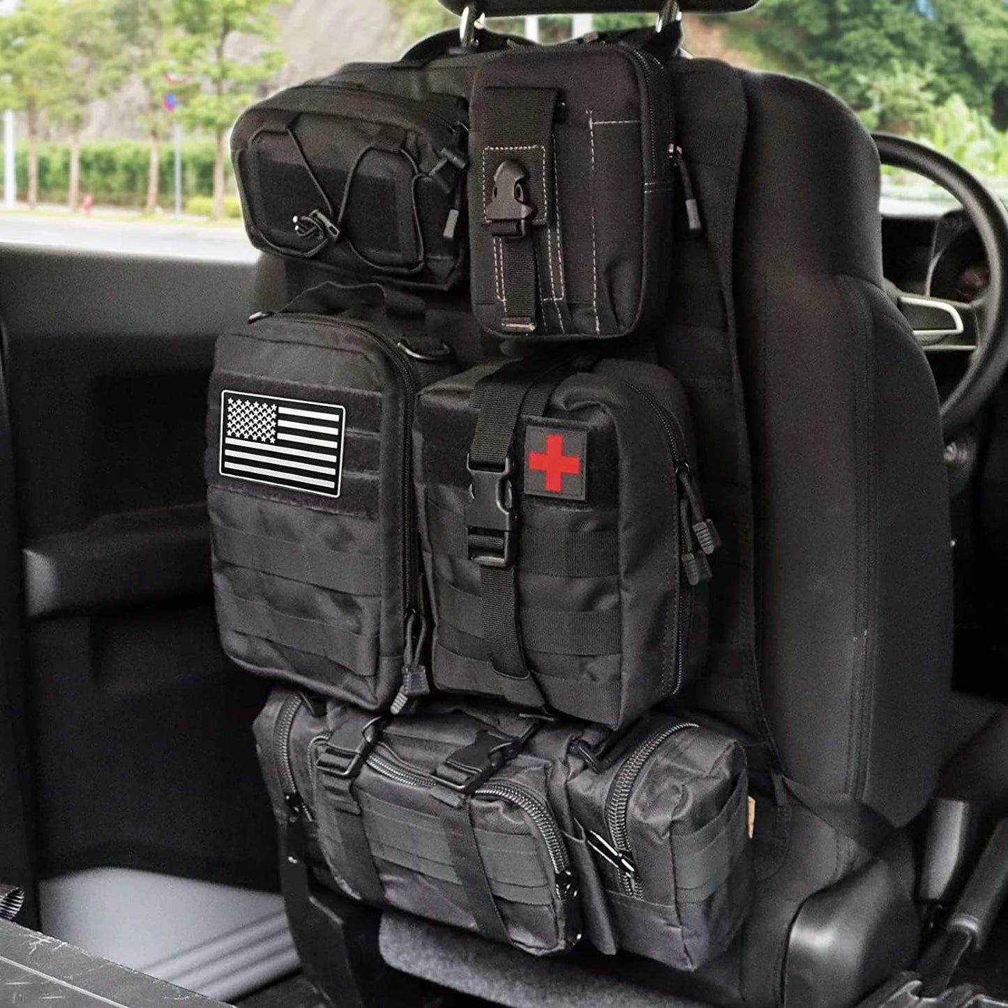 MAIKER Tactical Car Seat Organizer - Organize with Ease!
