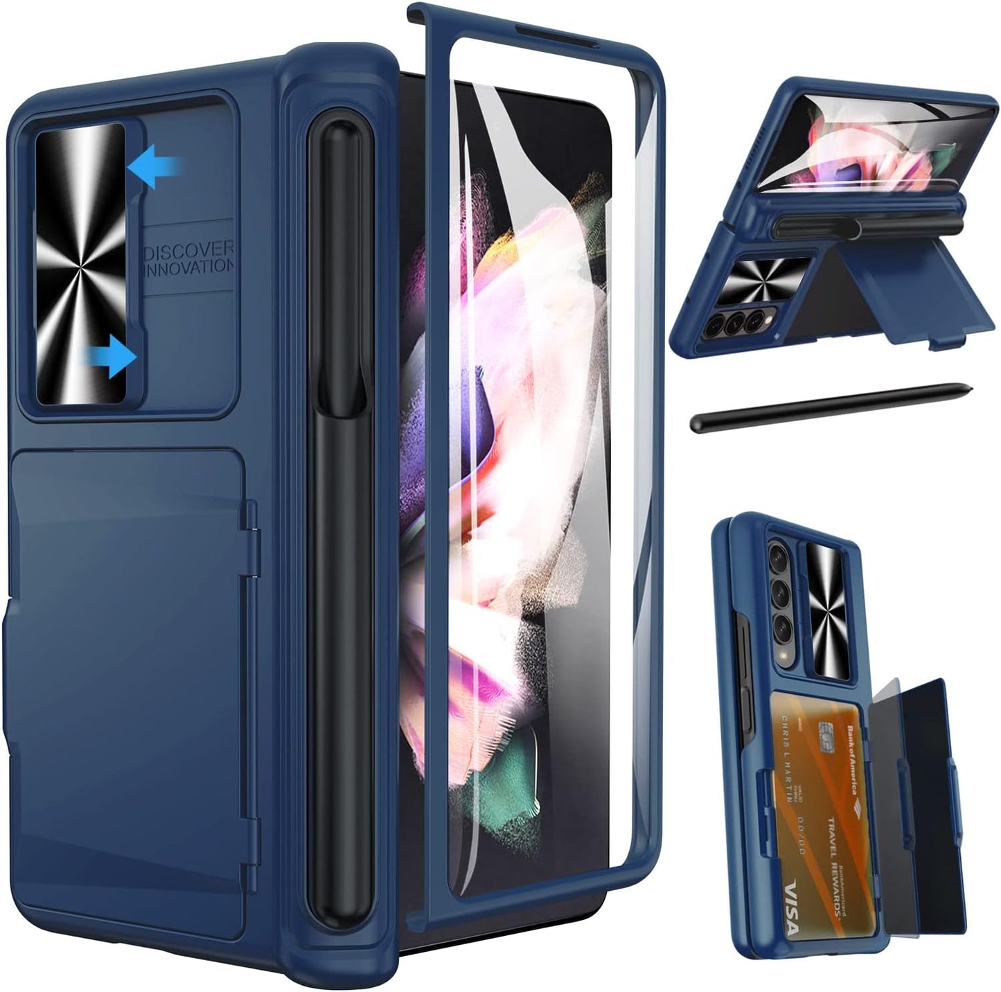 Samsung Galaxy Z Fold 3 Case with Screen Protector and Pen Holder