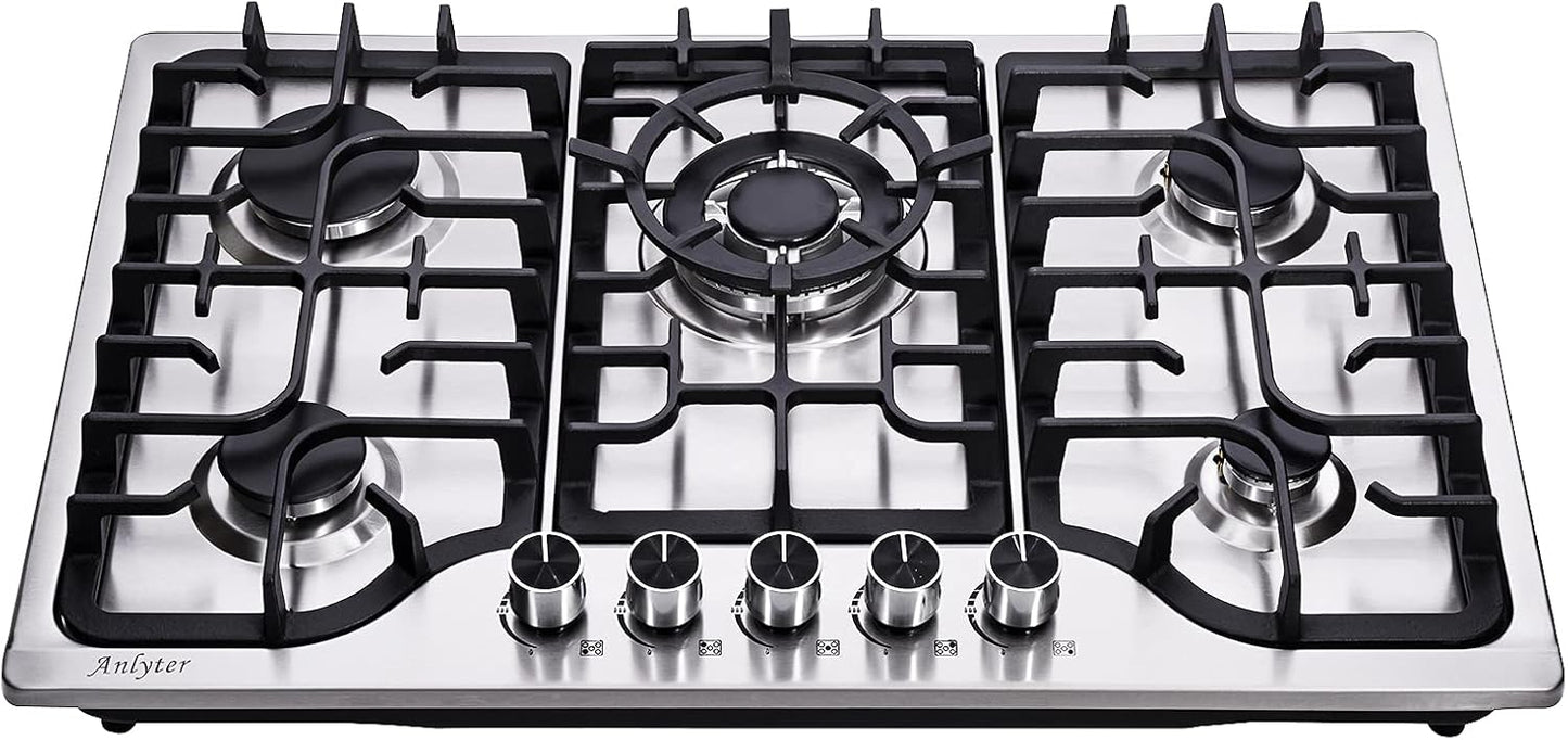 30 Inch Gas Cooktop with 5 Burners for Versatile Cooking Needs