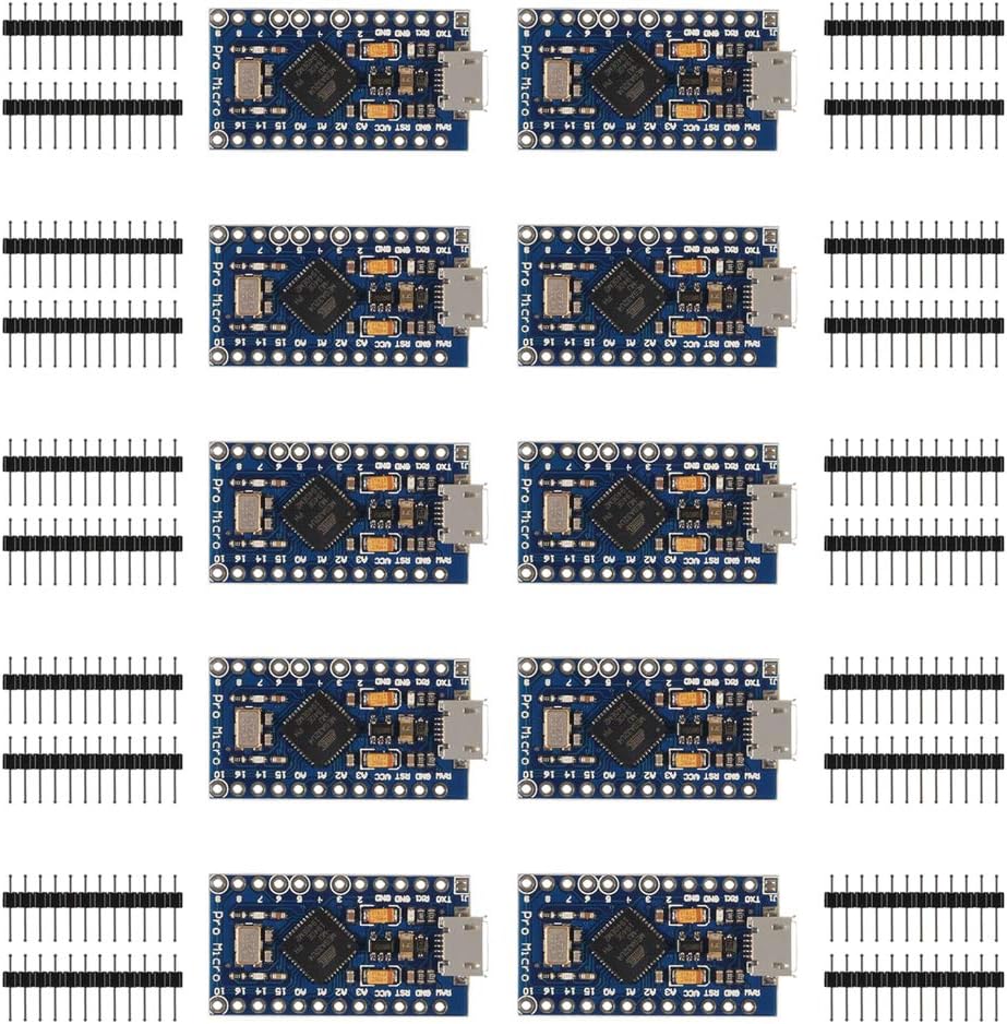 Pro Micro ATmega32U4 Module Board for Arduino Projects 10-Pack