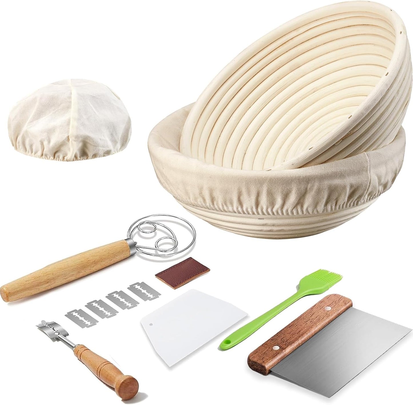 Banneton Bread Proofing Basket Set for Perfect Sourdough Baking