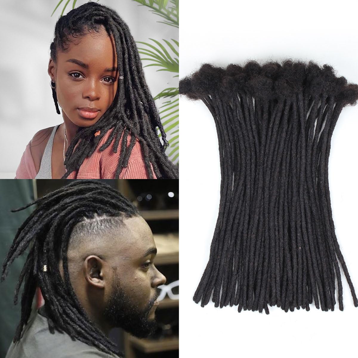 12 inch Loc Extensions for Men and Women - 100% Human Hair