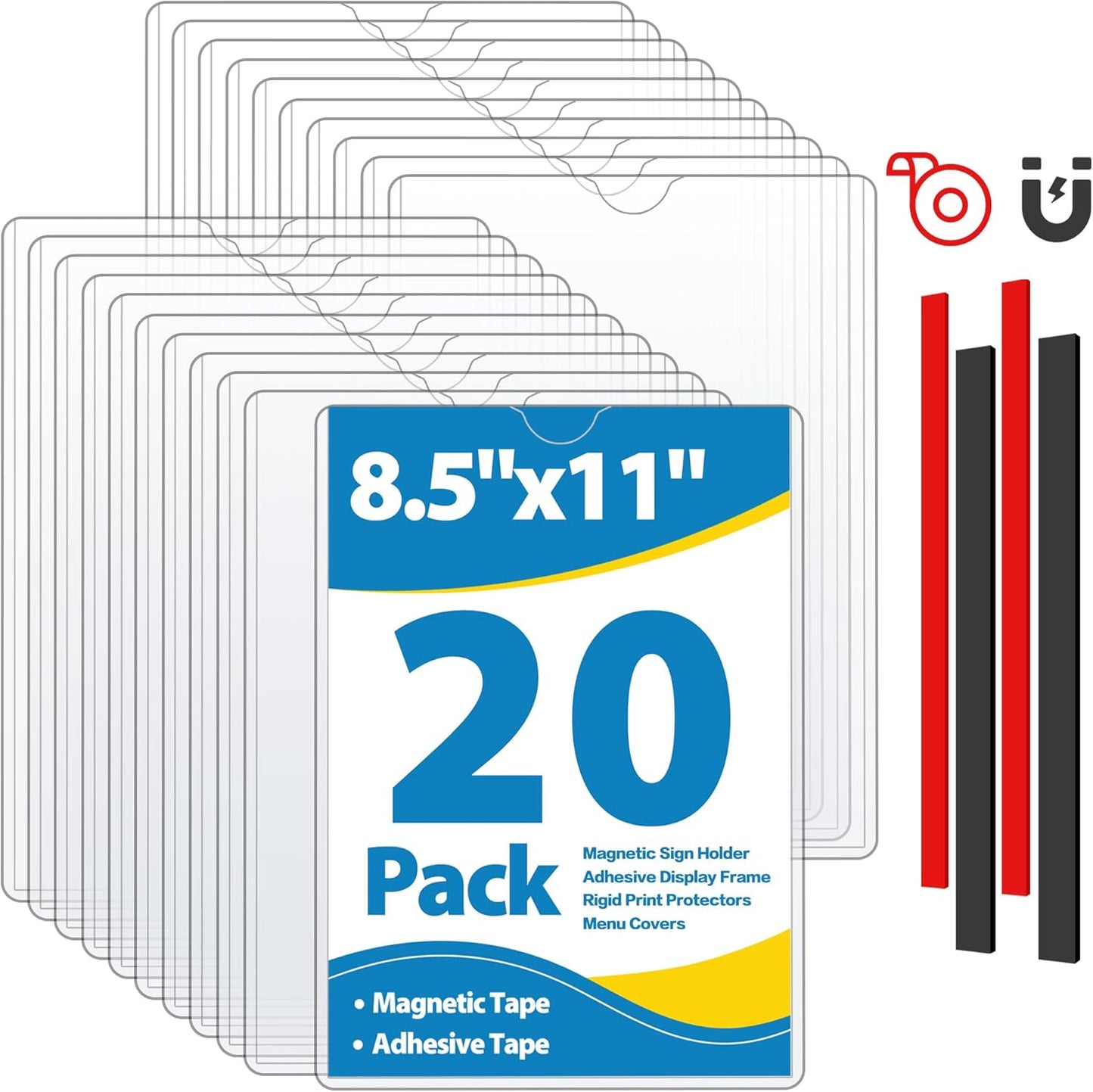 20 Pack Magnetic Sign Holder for Easy Display and Protection