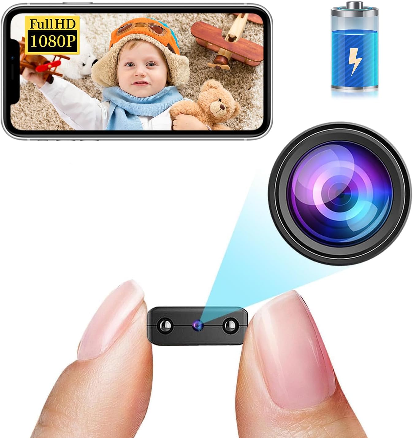 Mini HD WiFi Camera w/ Night Vision & Motion Detection