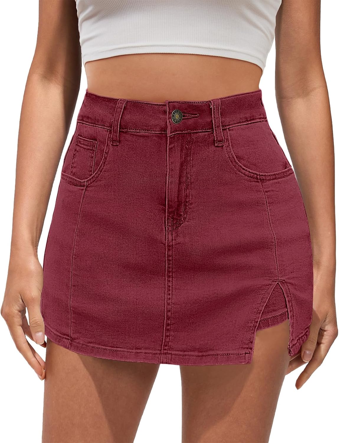 Vetinee Jean Skorts for Women: High Waisted Trendy Denim