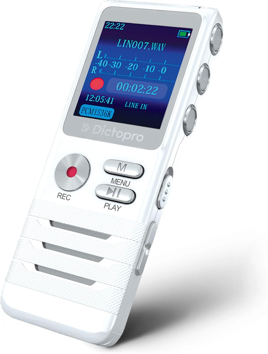 Voice Activated Digital Recorder with Dual Mics and 700H Storage