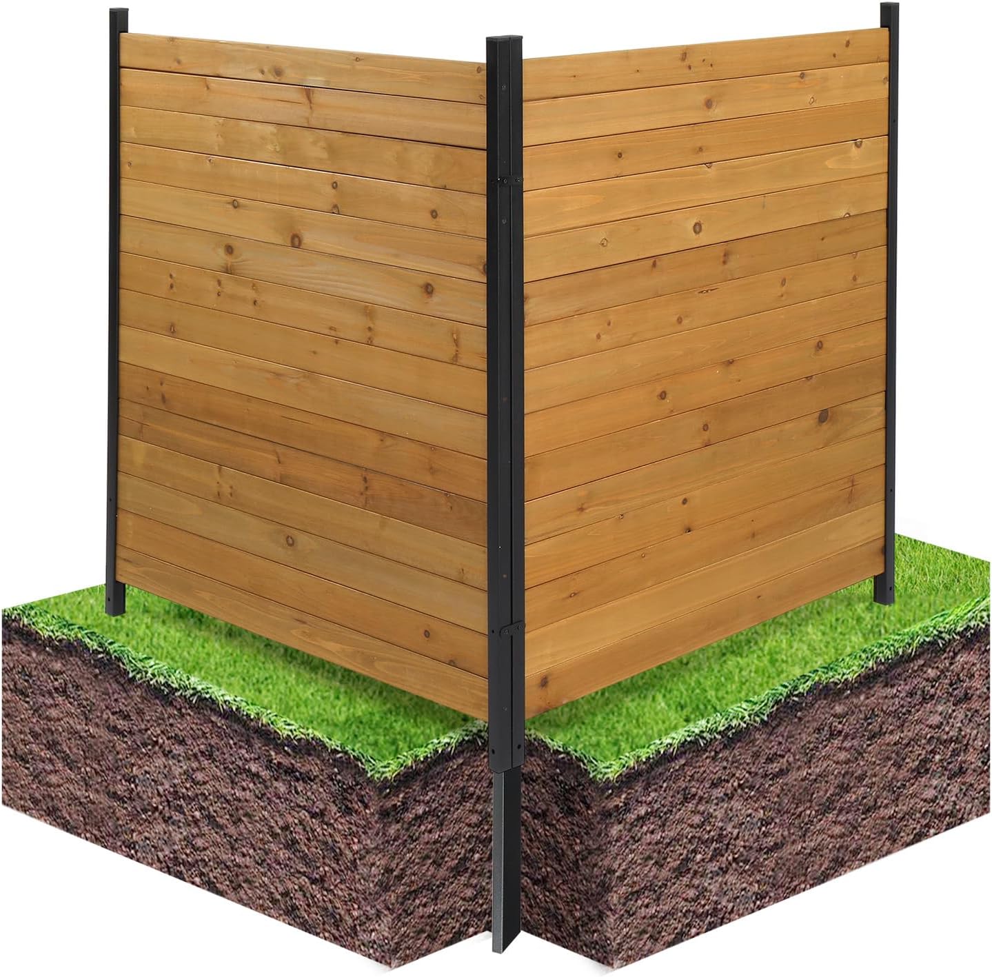 VINGLI 2 Panel Privacy Fence for Outdoor Spaces