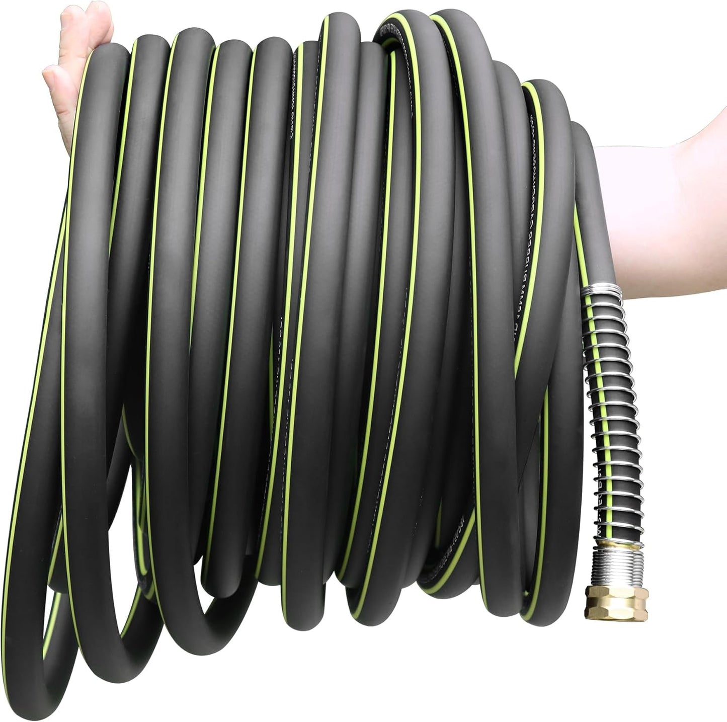 Rubber Garden Water Hose 100ft with Brass Connector for Durability