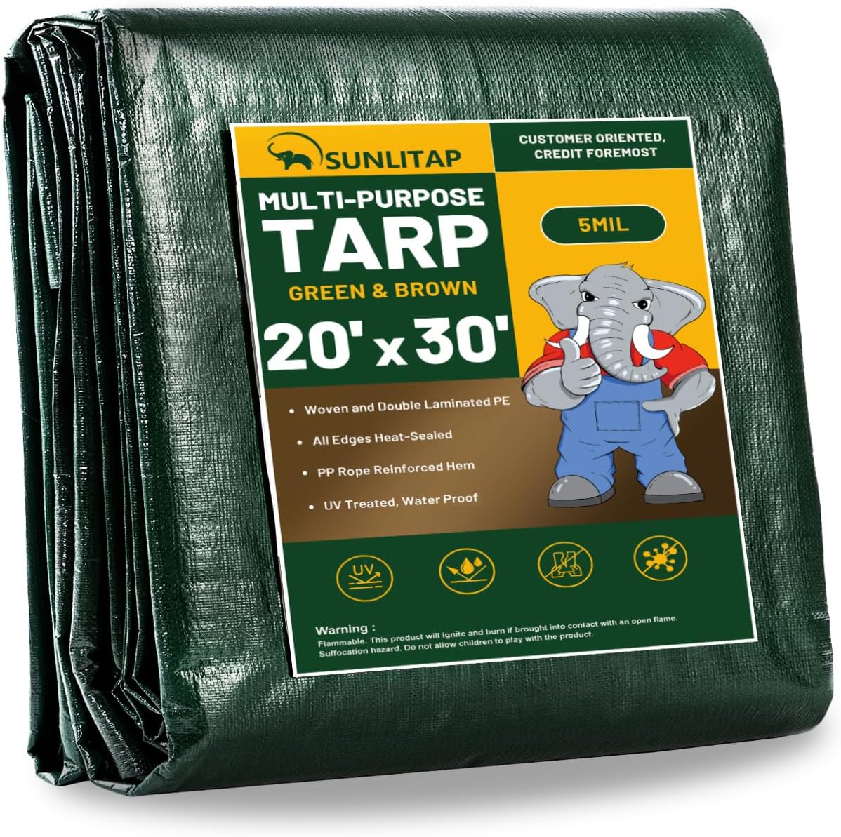 20x30Ft Waterproof Poly Tarp Cover for All Weather Protection