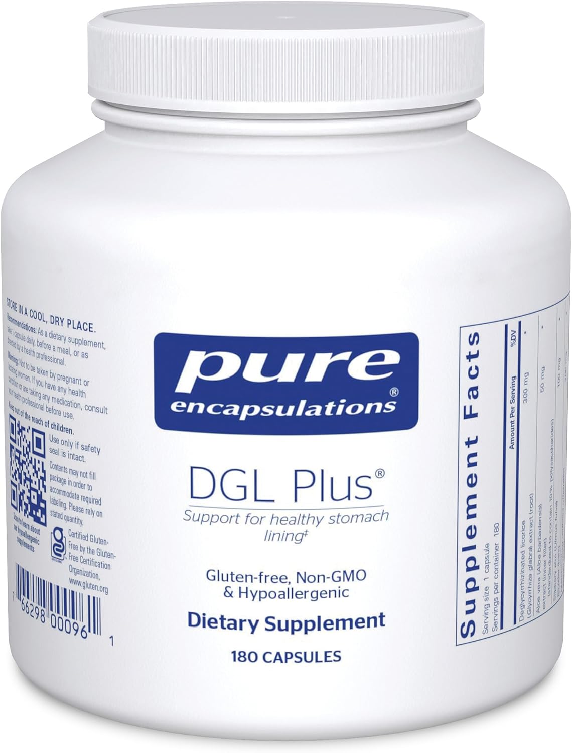 DGL Plus Gut Health Supplements for Men & Women - 180 Capsules