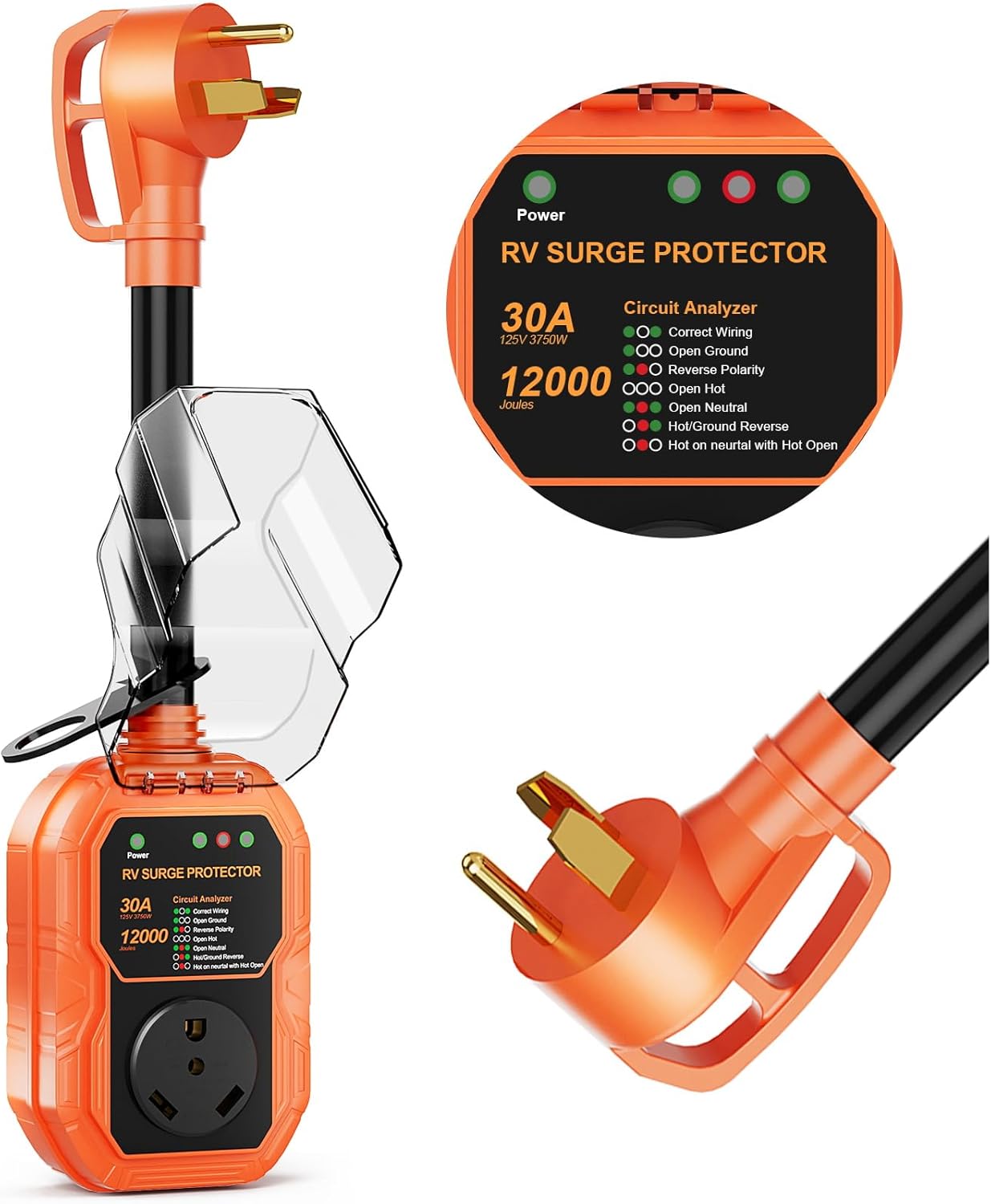 RV Surge Protector 30 Amp 12000J for Safe Camping Adventures
