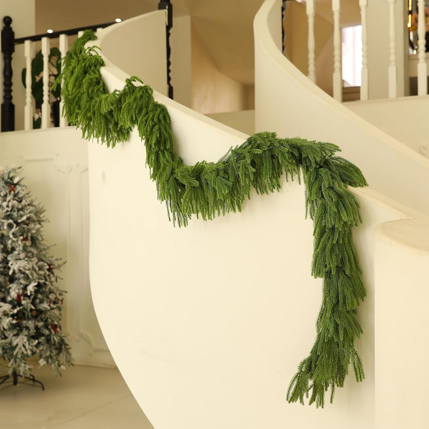 9FT Christmas Garland Norfolk Pine for Festive Indoor Decor