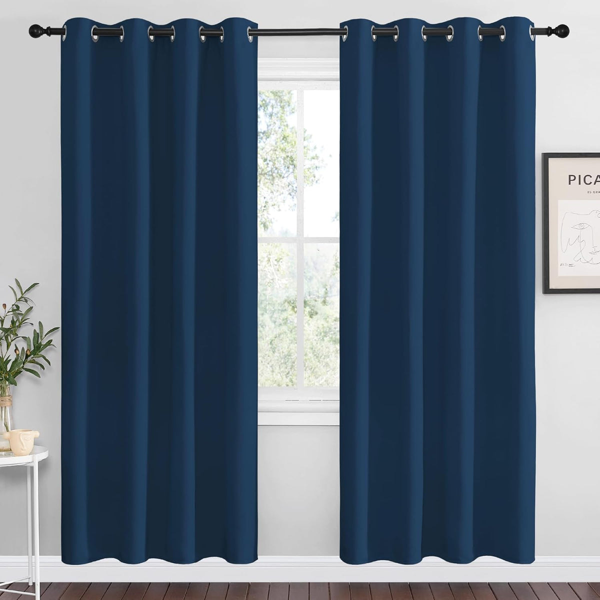 NICETOWN Moroccan Blue Blackout Curtains for Modern Decor