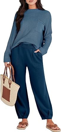 Caracilia Womens 2 Piece Outfits Sweater Sets for Classy Style