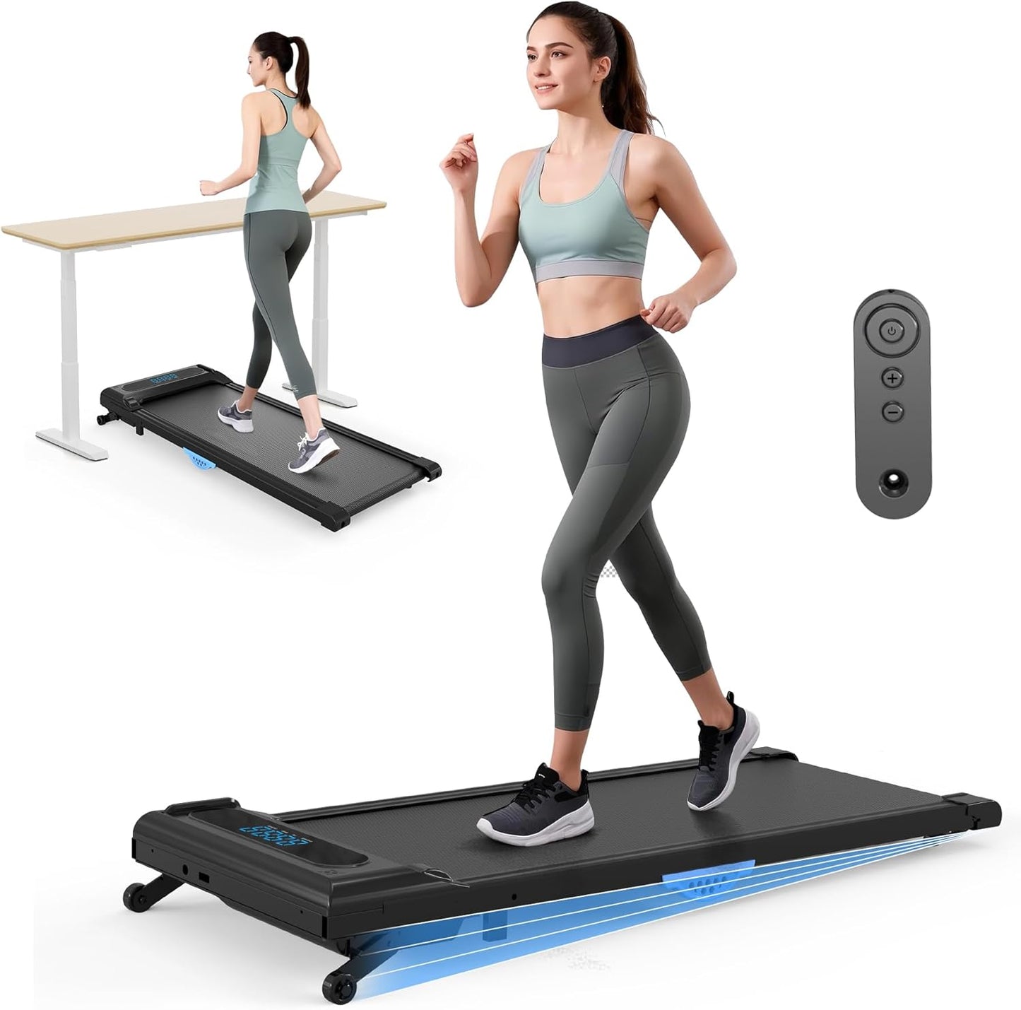 Compact Foldable Treadmill - 2.5HP Speed, Remote Control, Incline