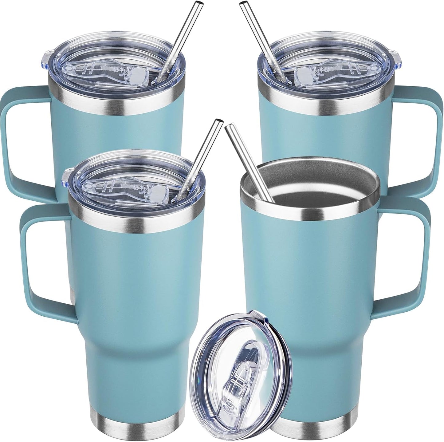 20 oz Stainless Steel Insulated Coffee Mug with Handle and Lid
