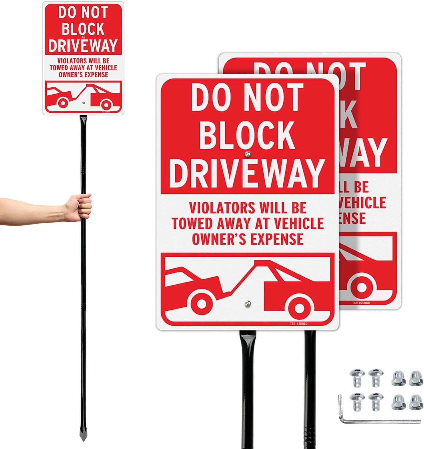 T&R Large Do Not Block Driveway Signs for Effective Warnings