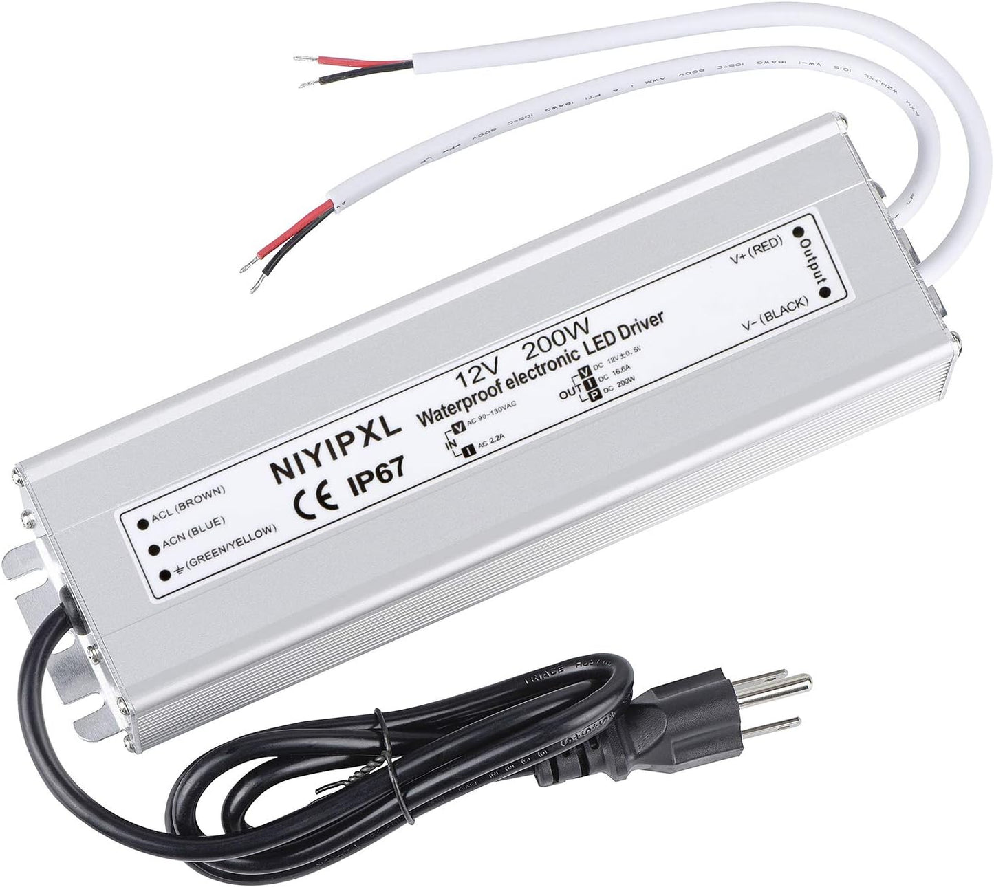 LED Driver 200 Watts Waterproof IP67 Power Supply Transformer