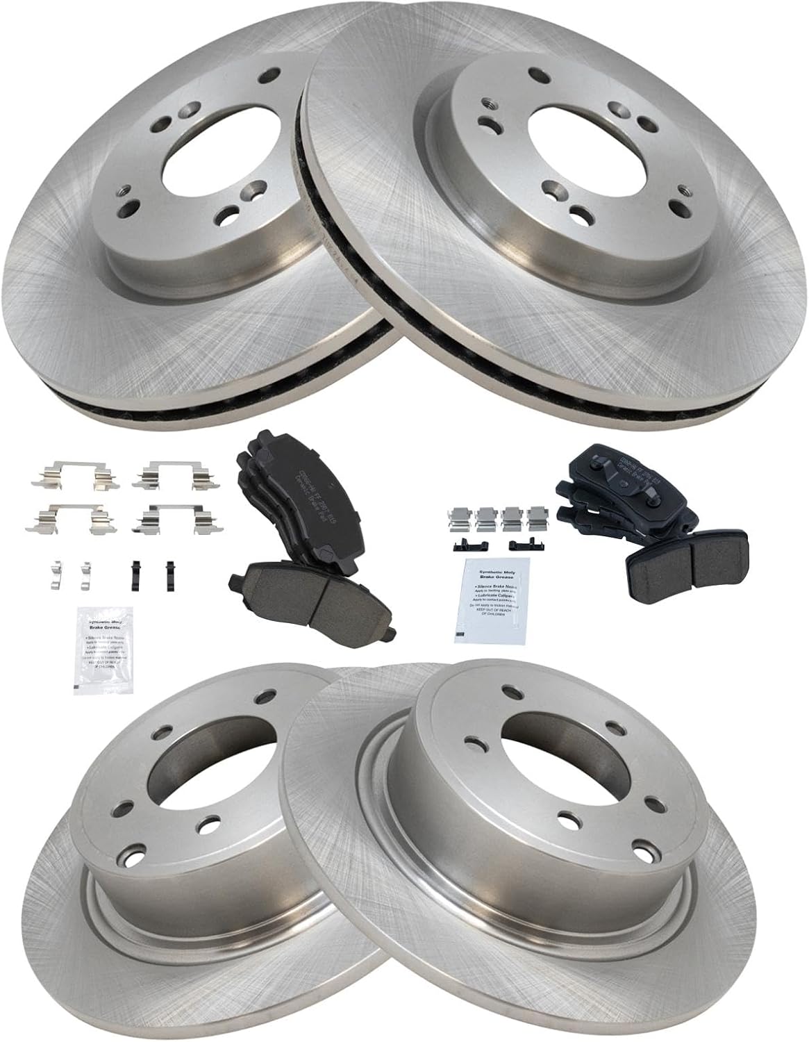 TRQ Brake Pad & Rotor Kit for Chrysler Dodge Jeep Mitsubishi