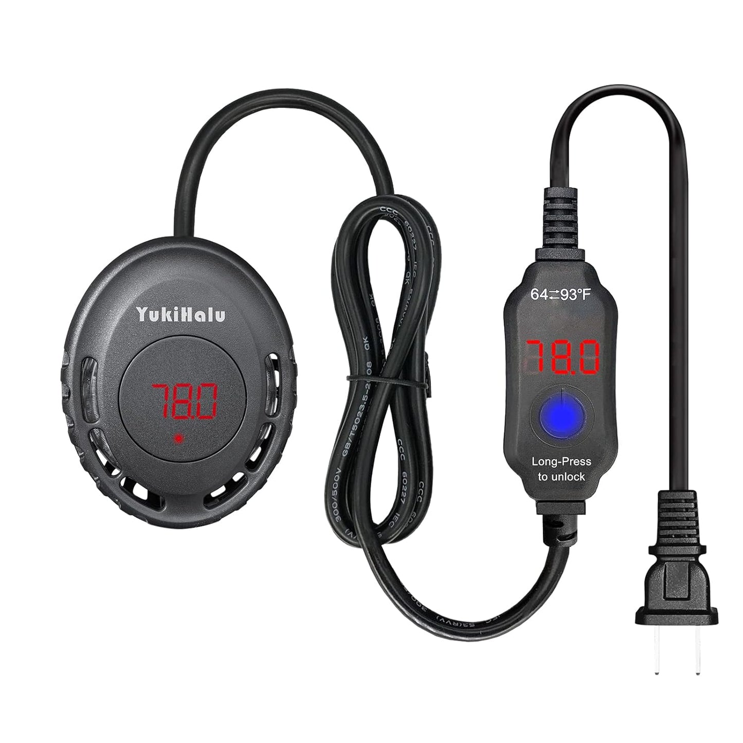 YukiHalu Submersible Aquarium Heater - Precise Temperature Control