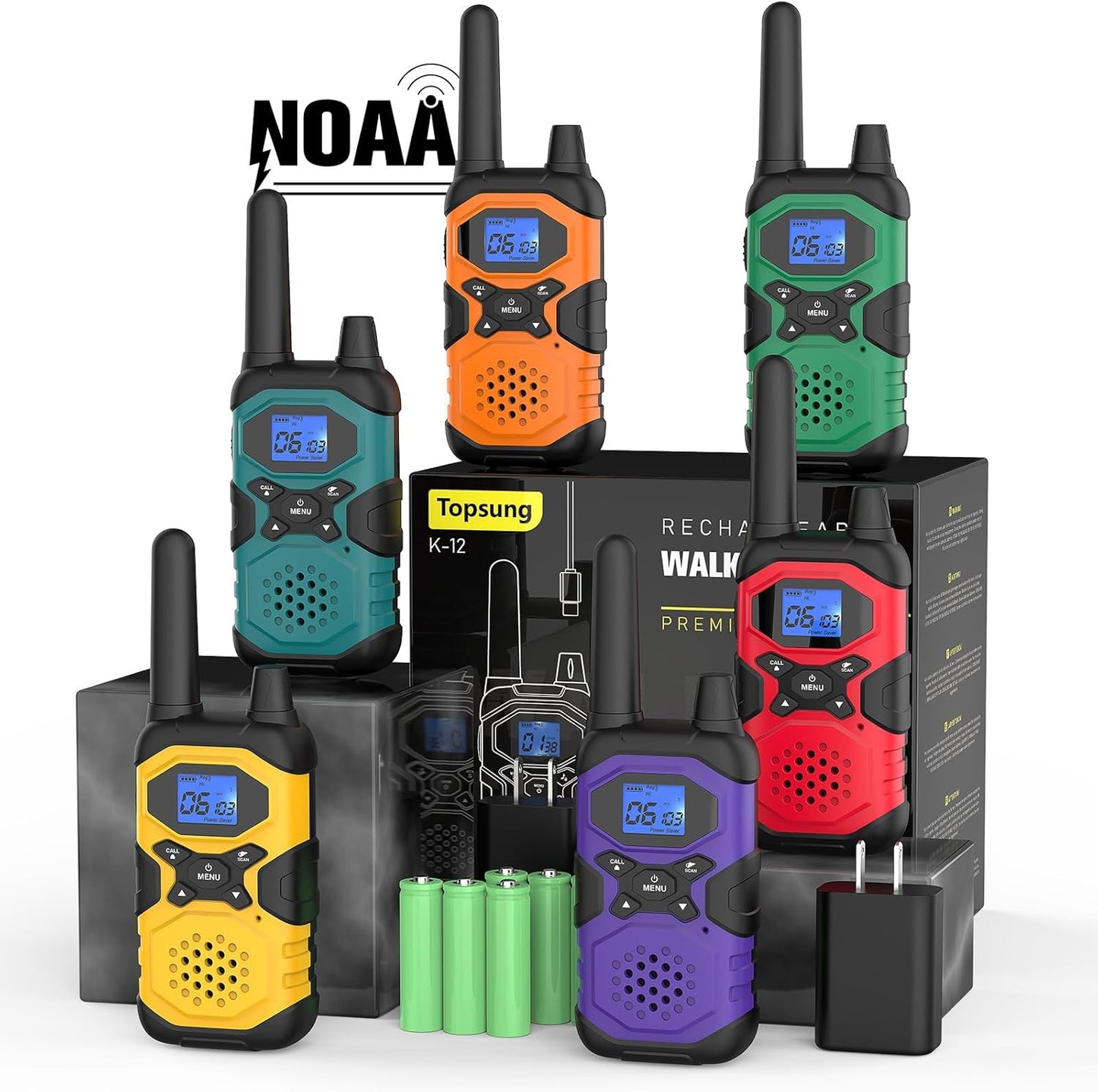 Walkie Talkies for Adults Long Range Rechargeable 6 Pack