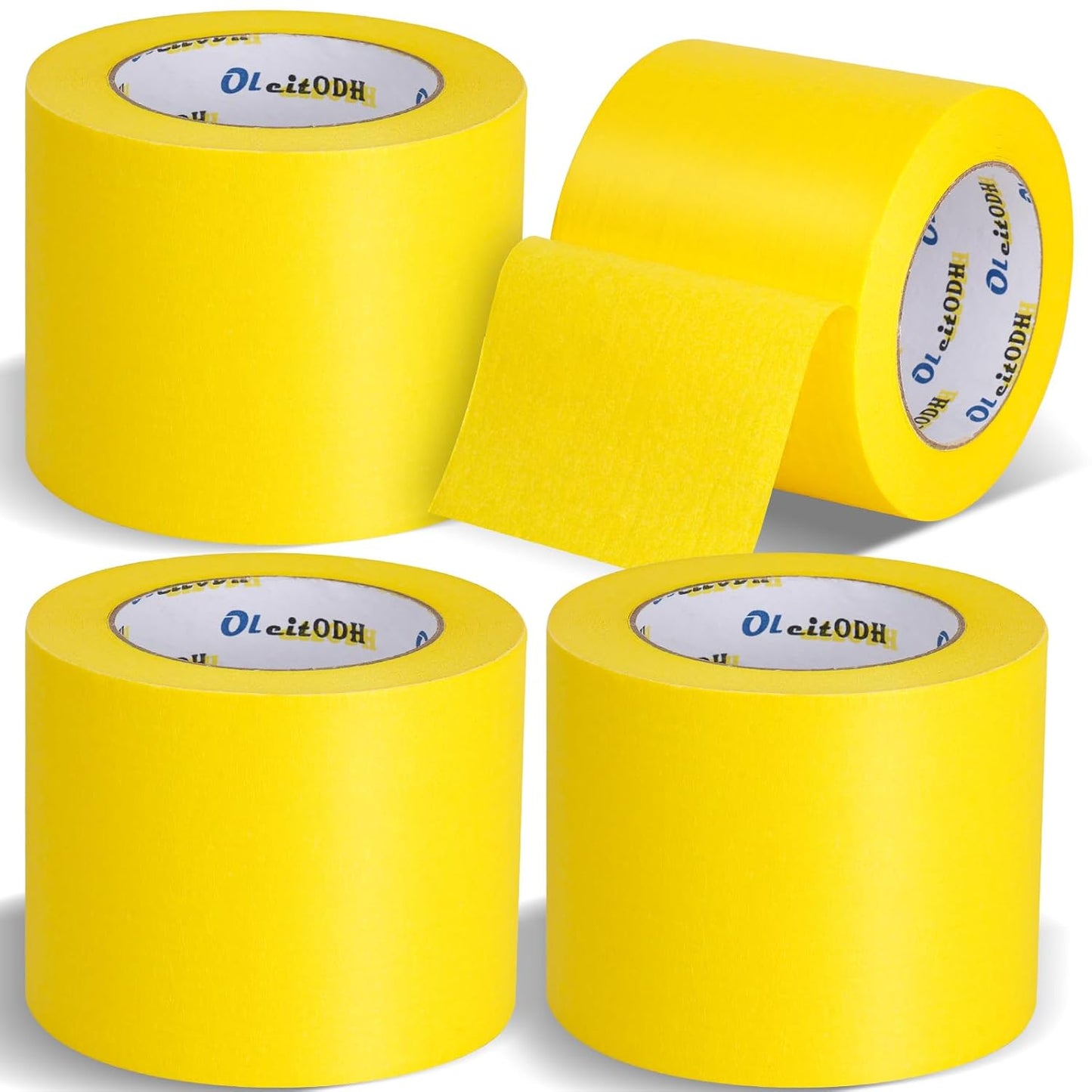 4 Rolls Yellow Painters Tape for Easy Wall Painting and DIY
