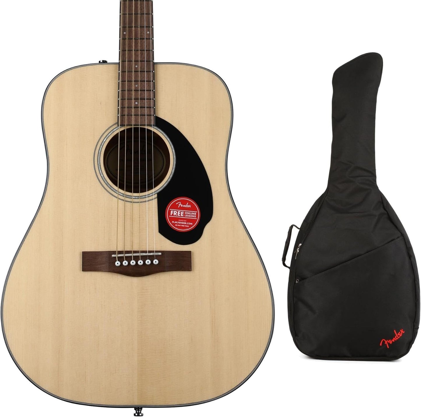 Fender CD-60S Acoustic Guitar Bundle - Solid Top, Mahogany Back - Ideal for All Players