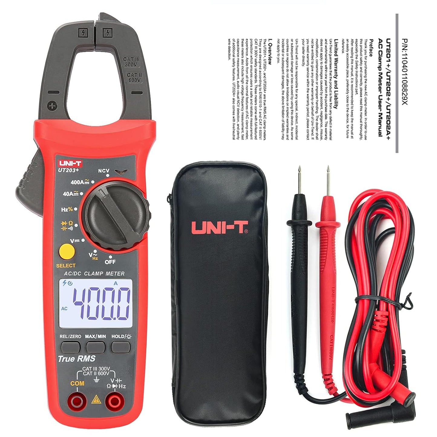 UNI-T UT203+ Digital Clamp Meter with True RMS and Backlight