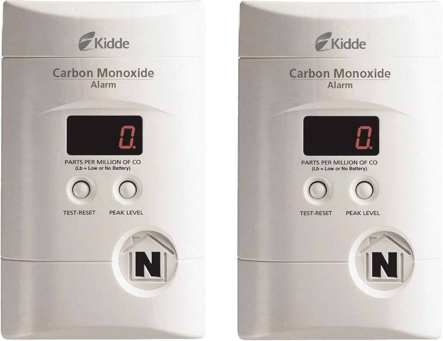 Kidde Carbon Monoxide Detector with Battery Backup - 2 Pack