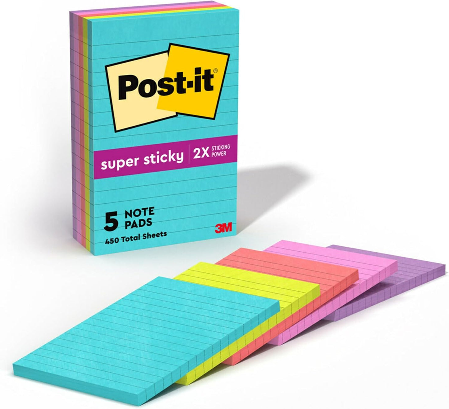Sticky Notes for Vertical Surfaces - Post-it Super Sticky 4x6 in.