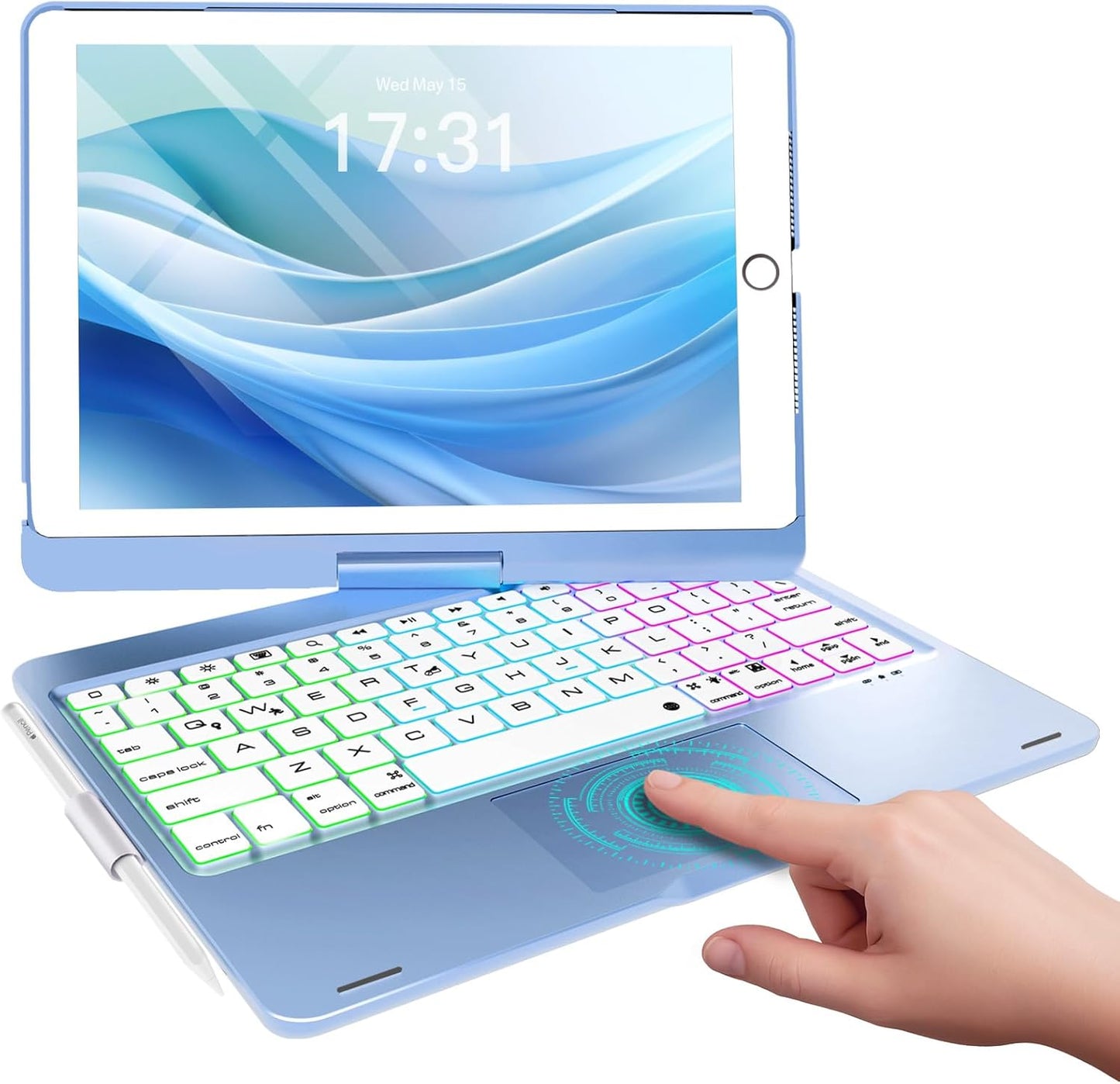 Baisla iPad 9th Generation Case with Keyboard and Trackpad