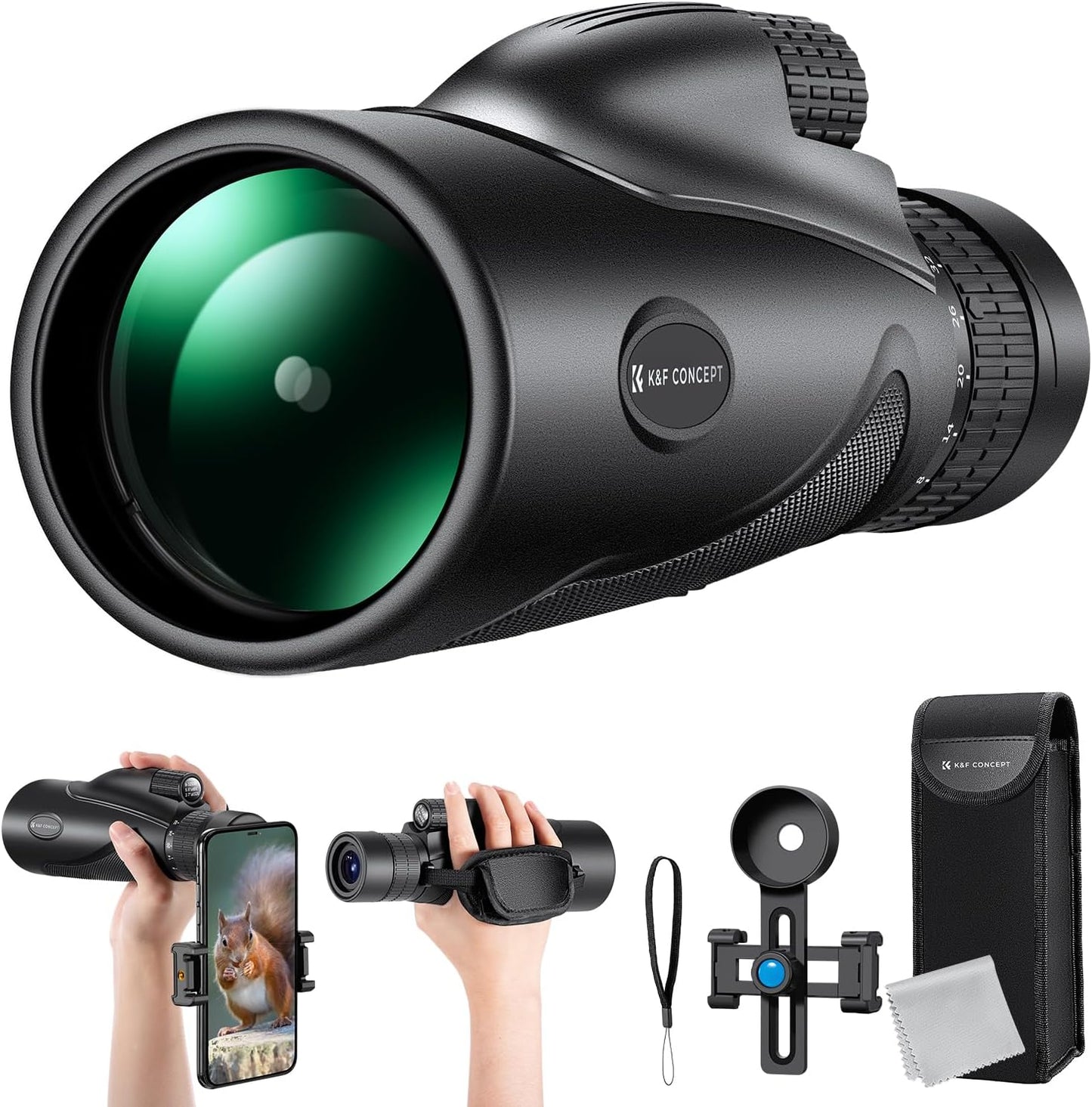 K&F Concept 8-32X50 Zoom Monocular for Bird Watching and Hunting