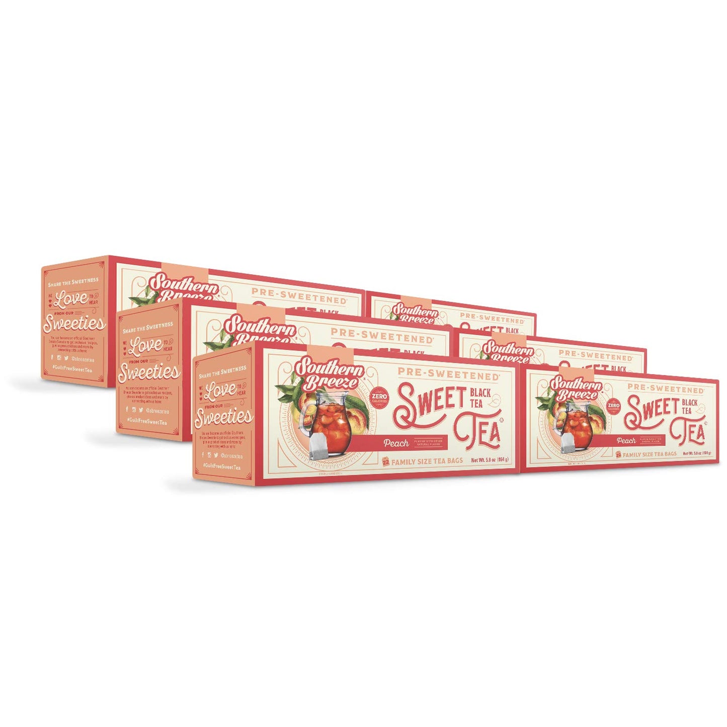 Southern Breeze Hot Brew Sweet Tea Peach Iced Tea, Zero Sugar