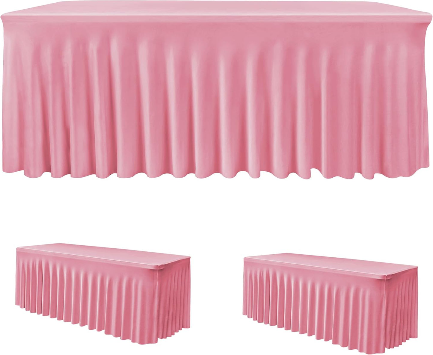 Spandex Table Skirts for 6 ft Folding Table - 2 Pack
