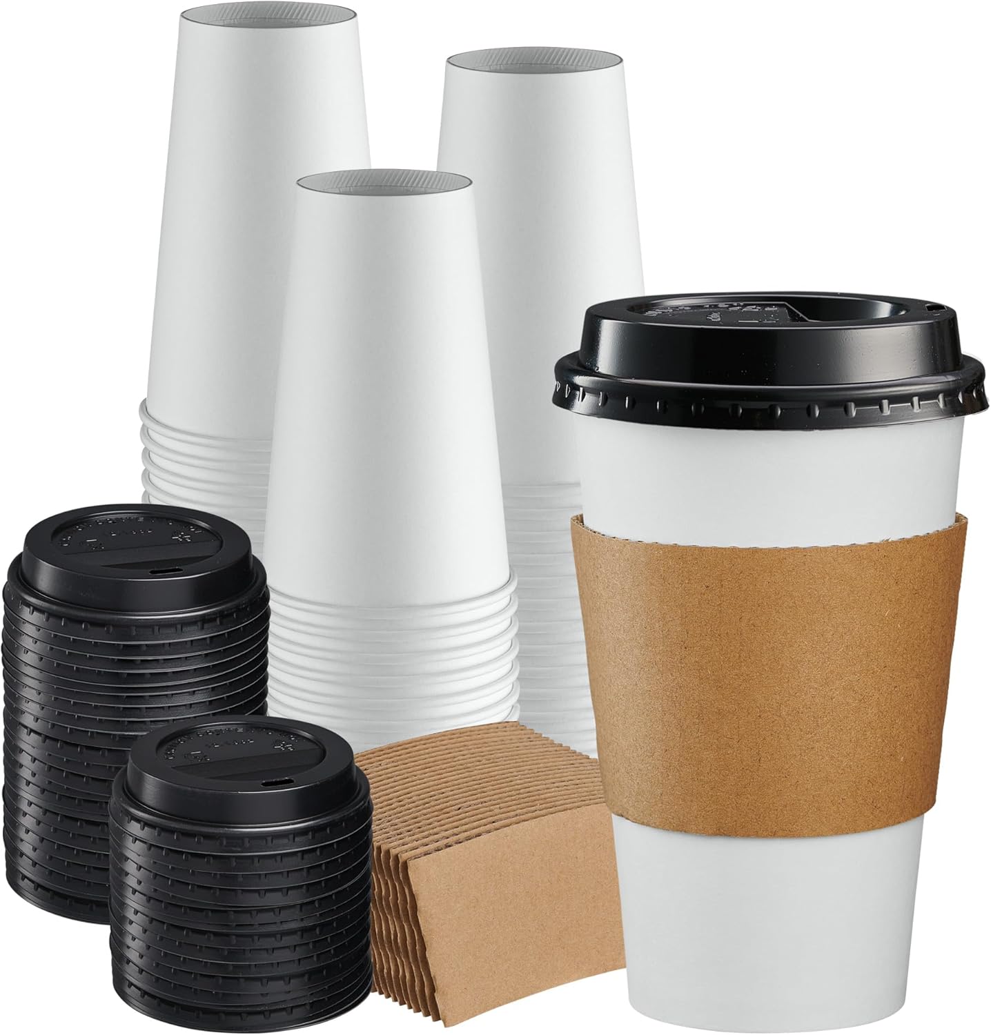 100 Sets To-Go Coffee Cups - Travel & Office Essential