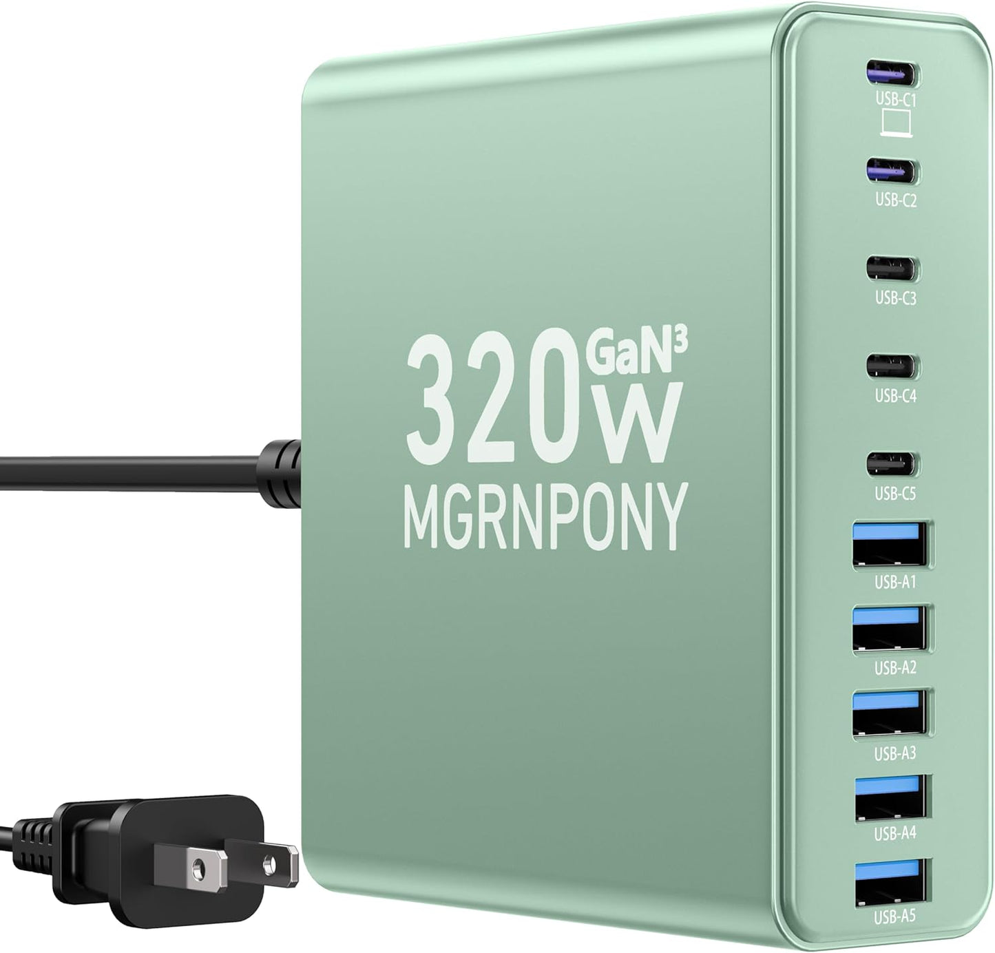 65W Fast Charging Station for Multi-Devices - Green