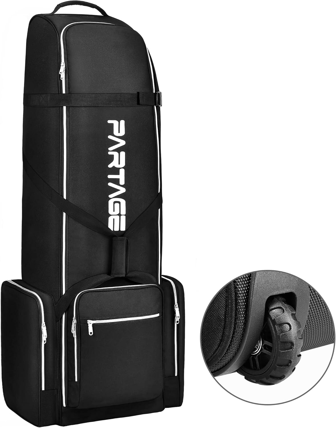Partage Golf Travel Bag with Wheels for Airlines - Black