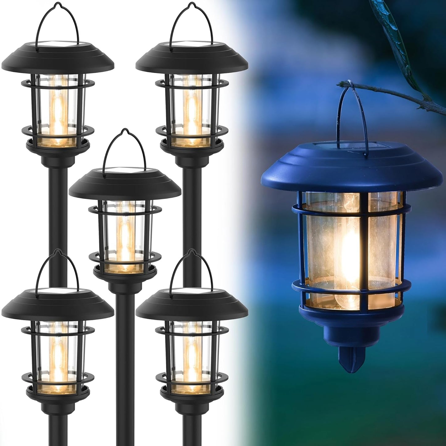 Dynaming 6 Pack Solar Path Lights for Outdoor Garden Decor