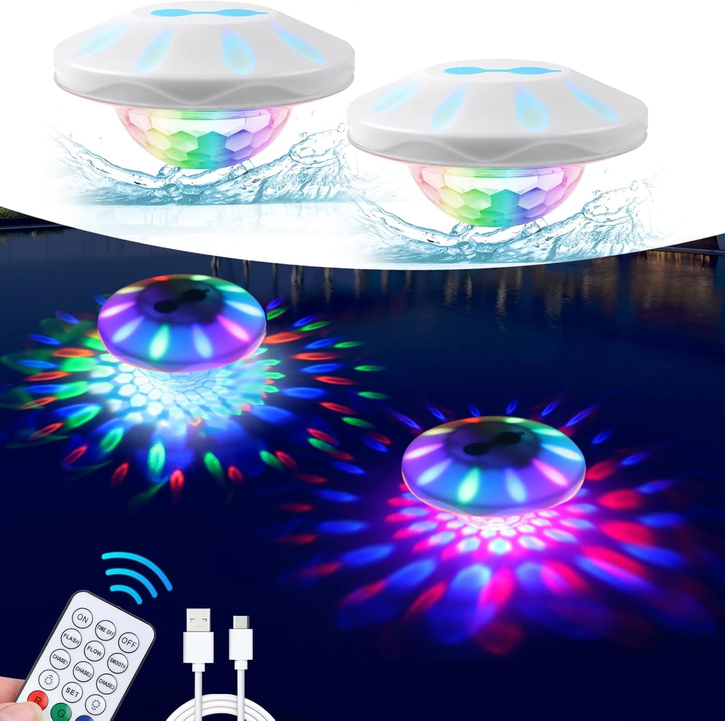 Floating Pool Lights with Remote Control for Vibrant Ambiance