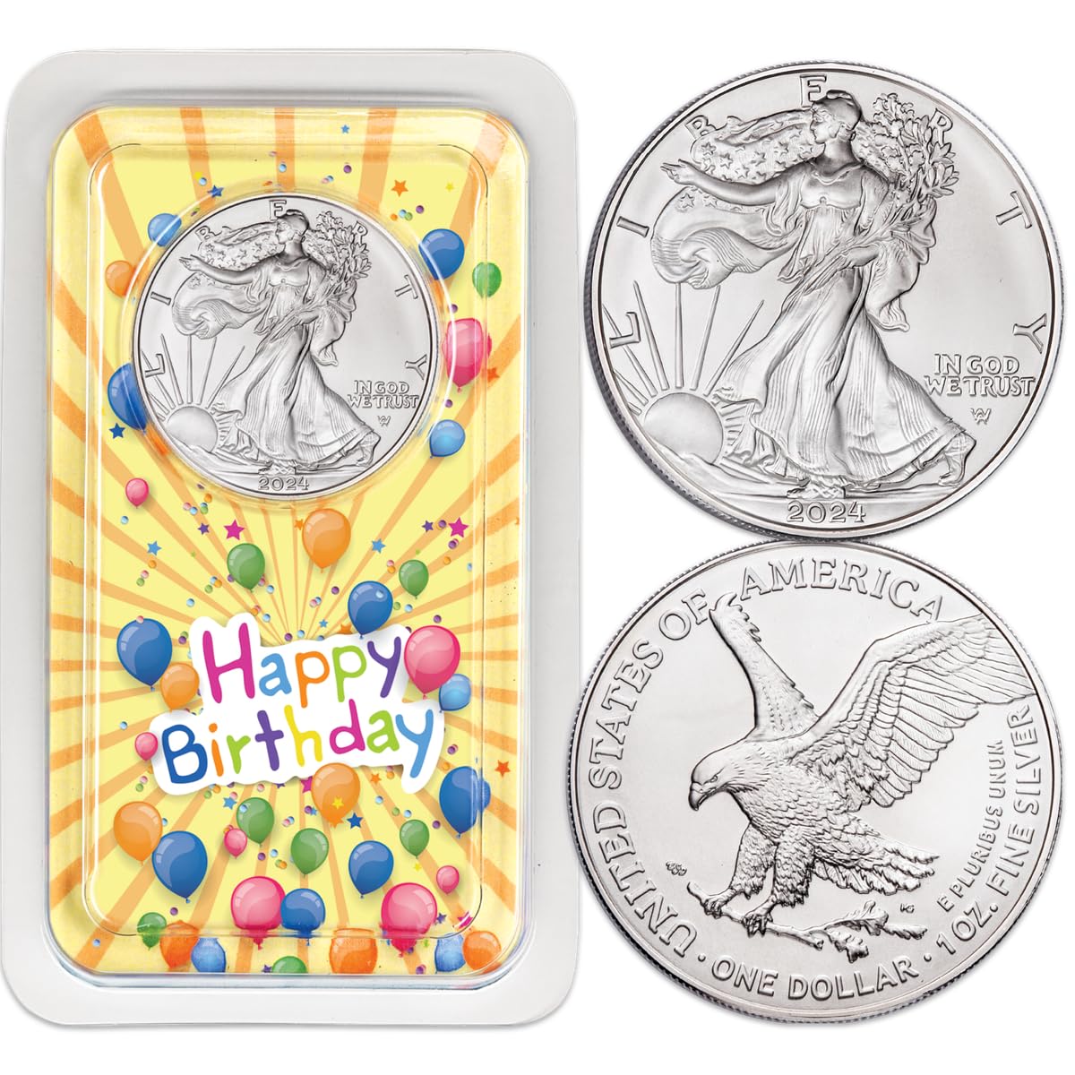 2024 American Silver Eagle Dollar Uncirculated Coin for Birthdays