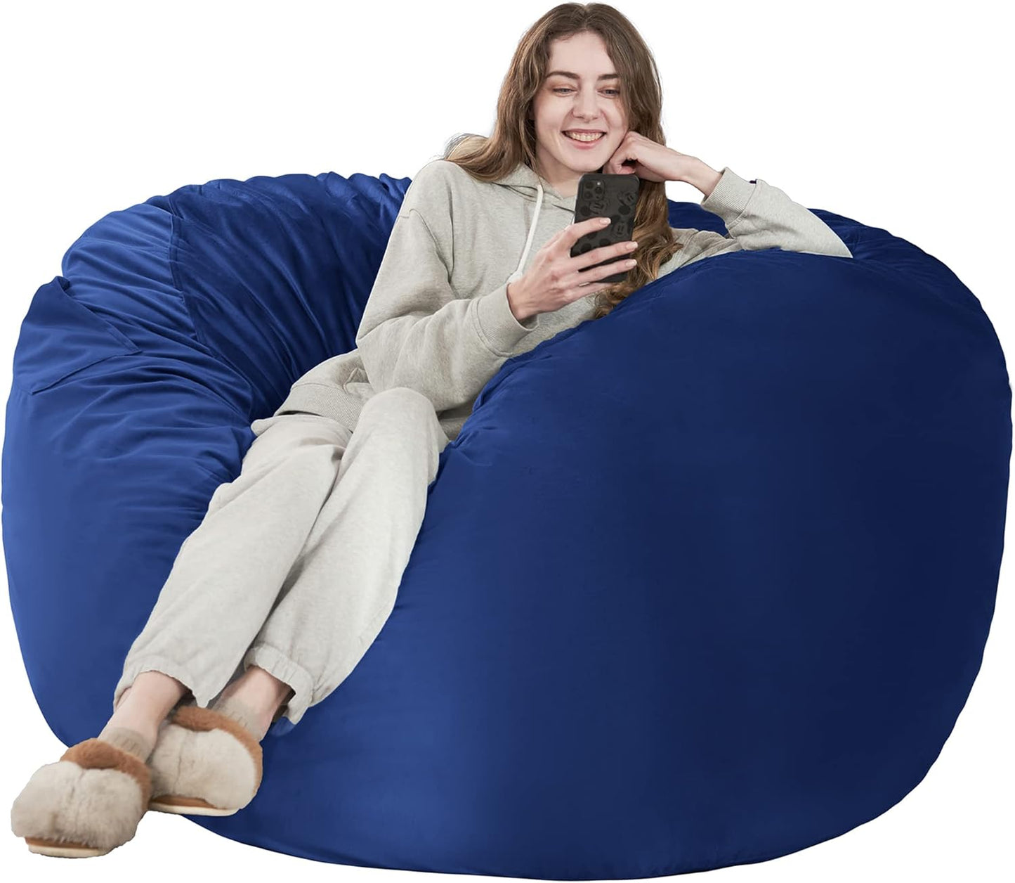 Giant 4ft Memory Foam Bean Bag Chair for Adults - Blue