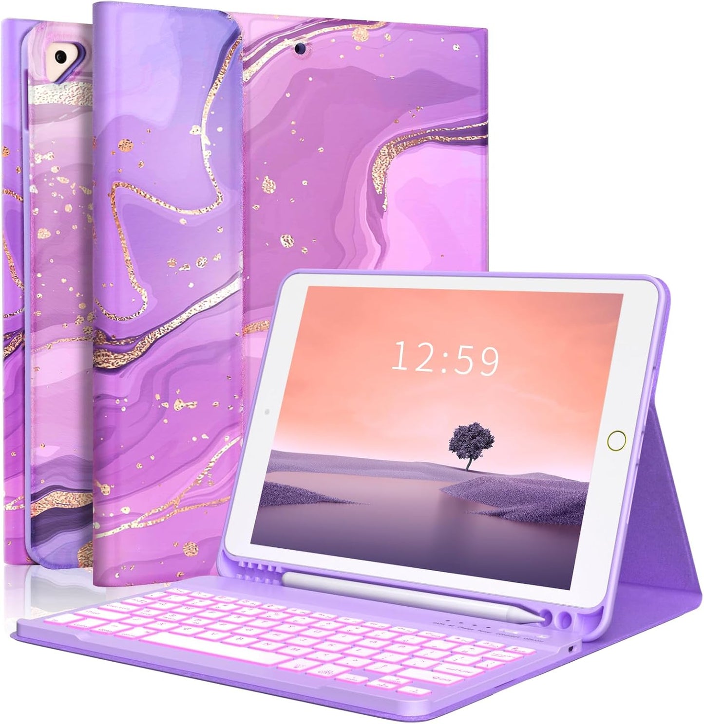 FUWANG Keyboard Case for iPad 9th 8th 7th Generation