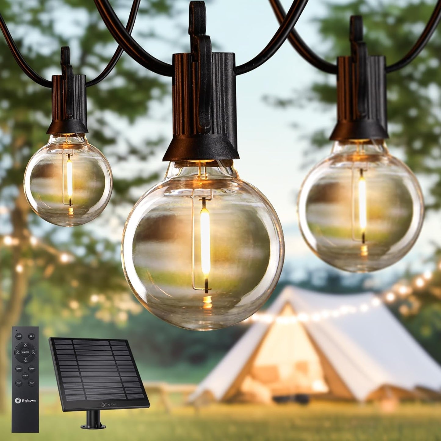 Brightown 75FT Solar String Lights with Remote for Outdoor Use