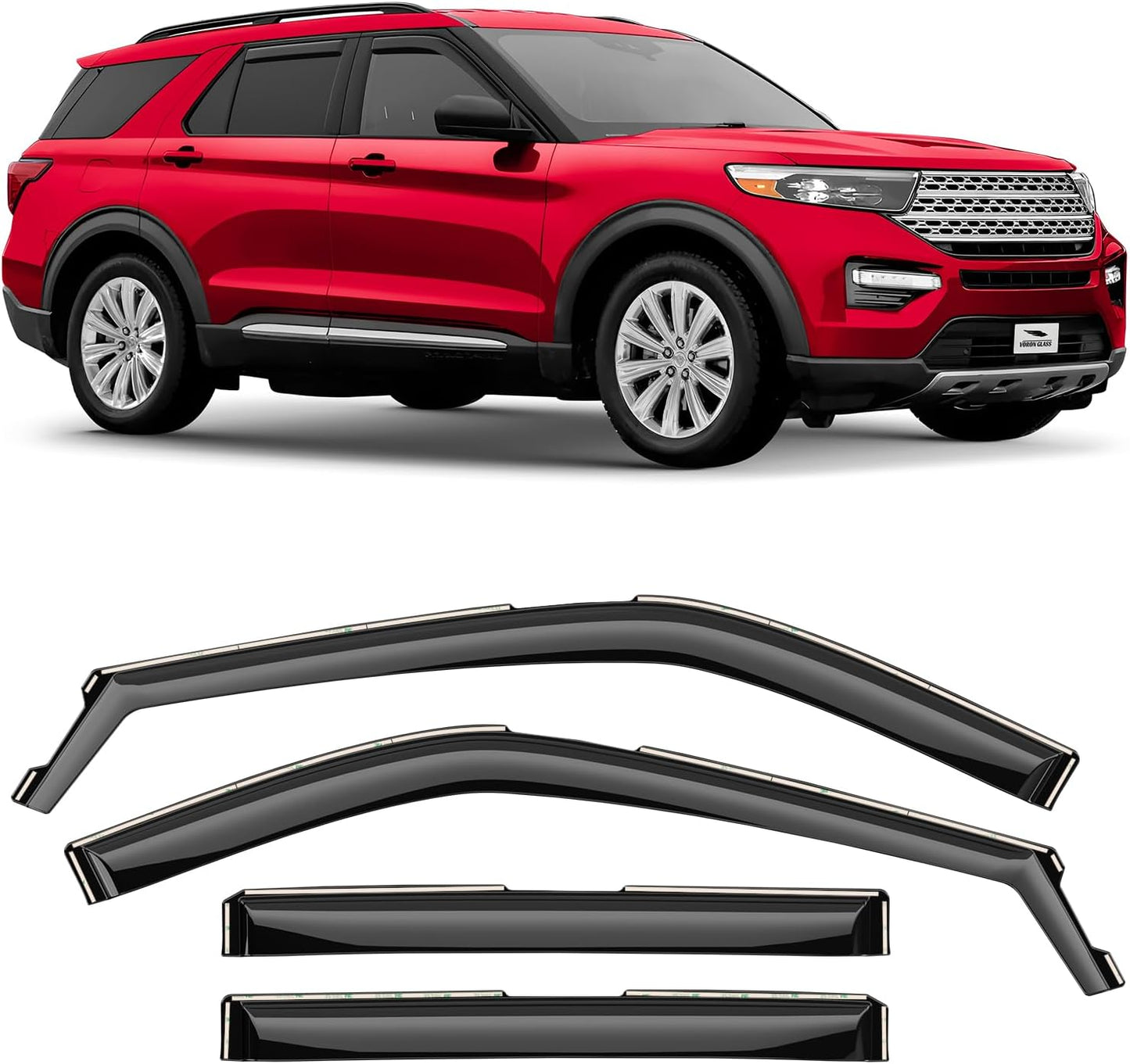 Voron Glass Extra Durable Rain Guards for Ford Explorer 2020-2025