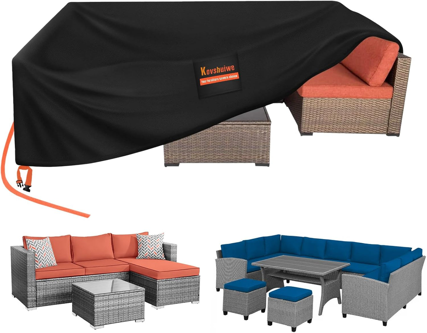 Kovshuiwe 126 in Waterproof Patio Furniture Covers for All Weather