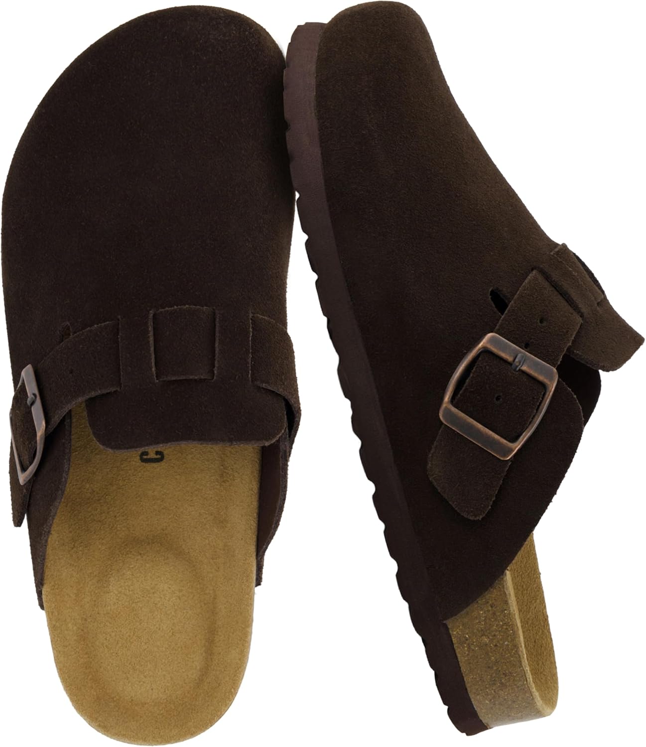 CUSHIONAIRE Hana Genuine Leather Suede Classic Clog Shoes