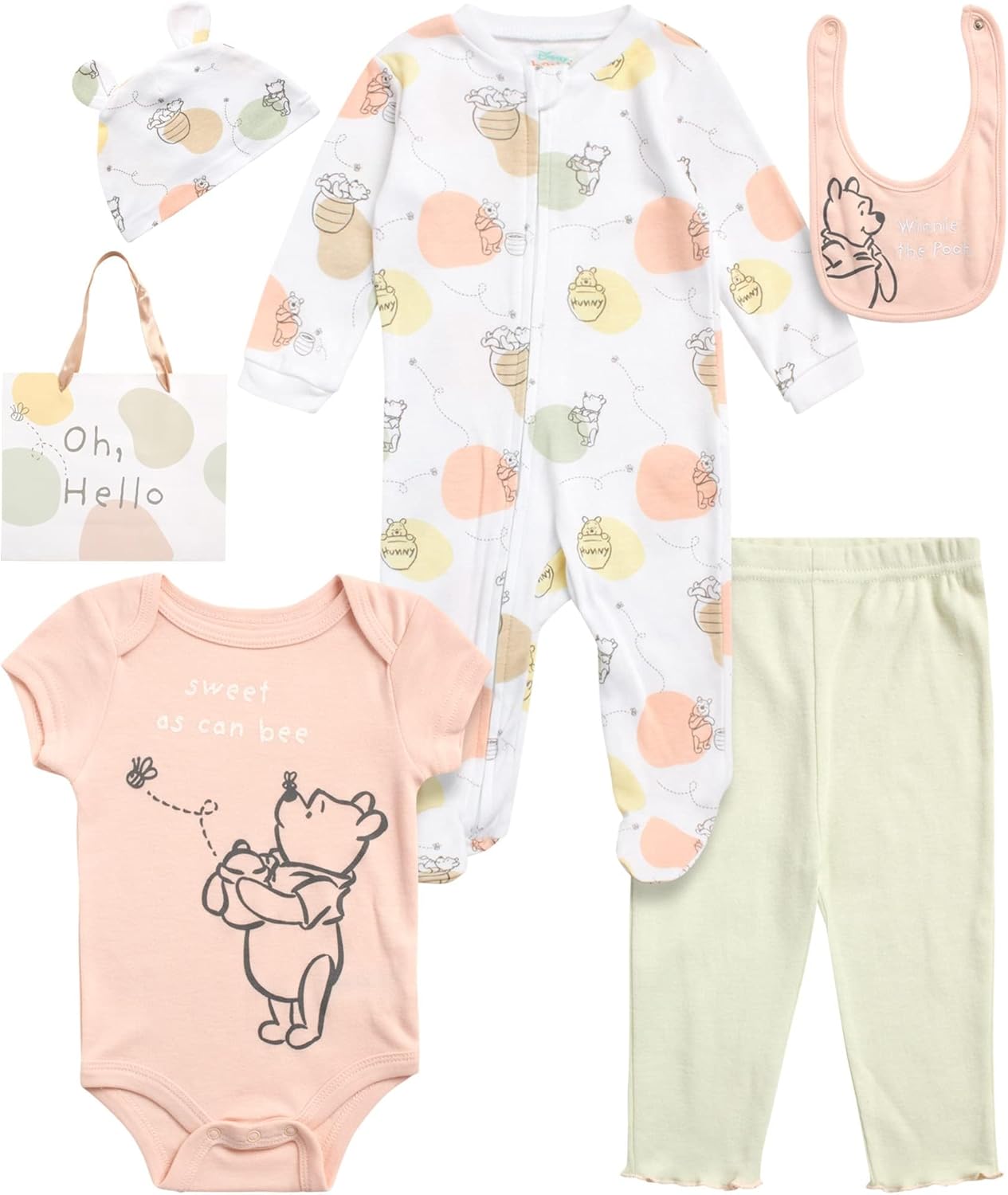 Disney Newborn Baby Clothes Gift Set with Mickey and Pooh