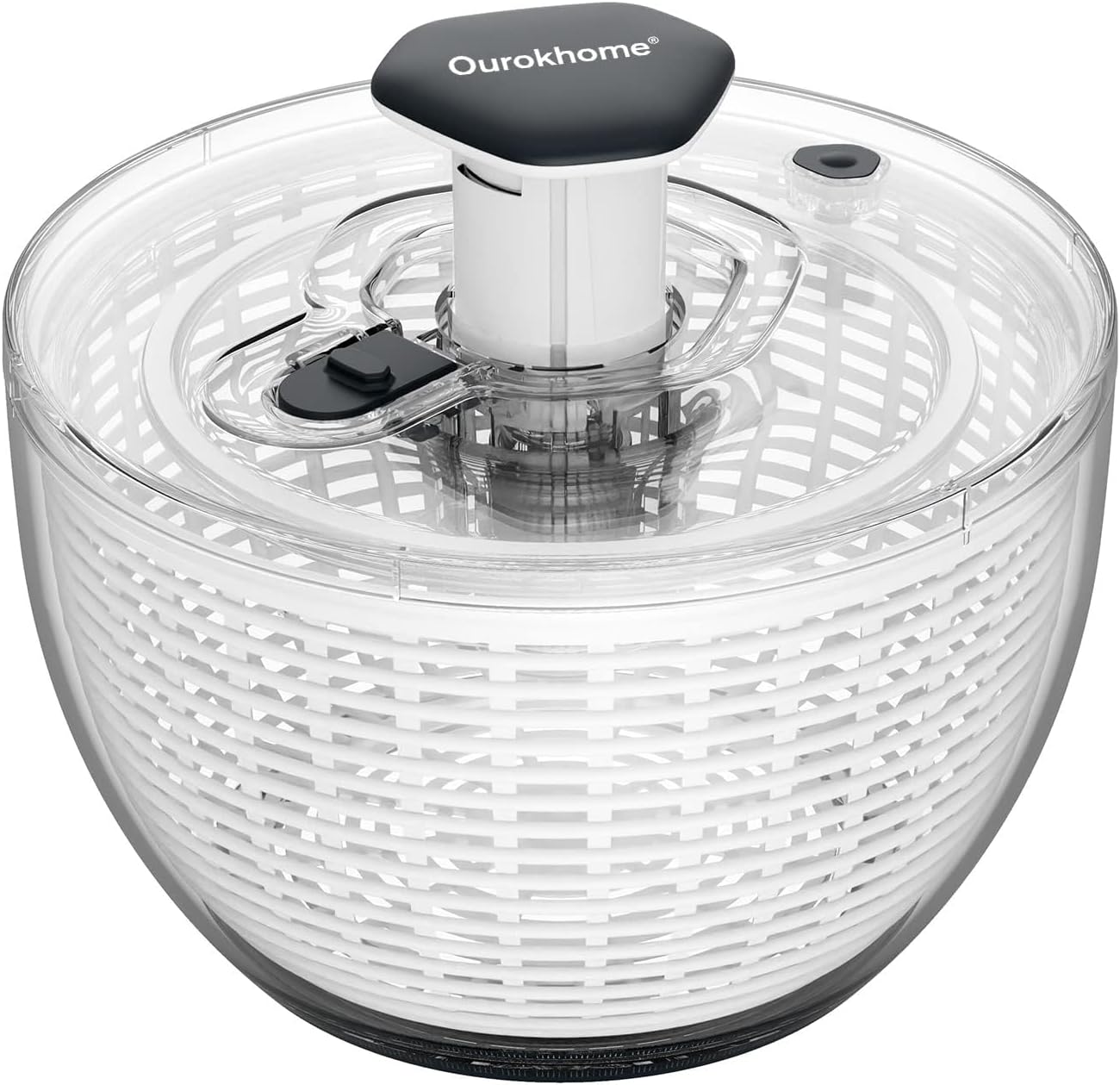 Ourokhome One-Handed Salad Spinner - Dry Greens Fast!